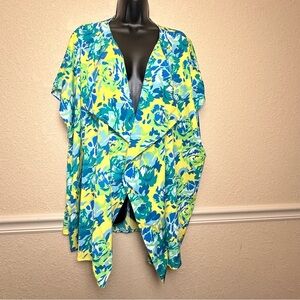 C. Wonder by Christian Siriano Women’s Vibrant Floral Kimono 0x/1x plus size NWT